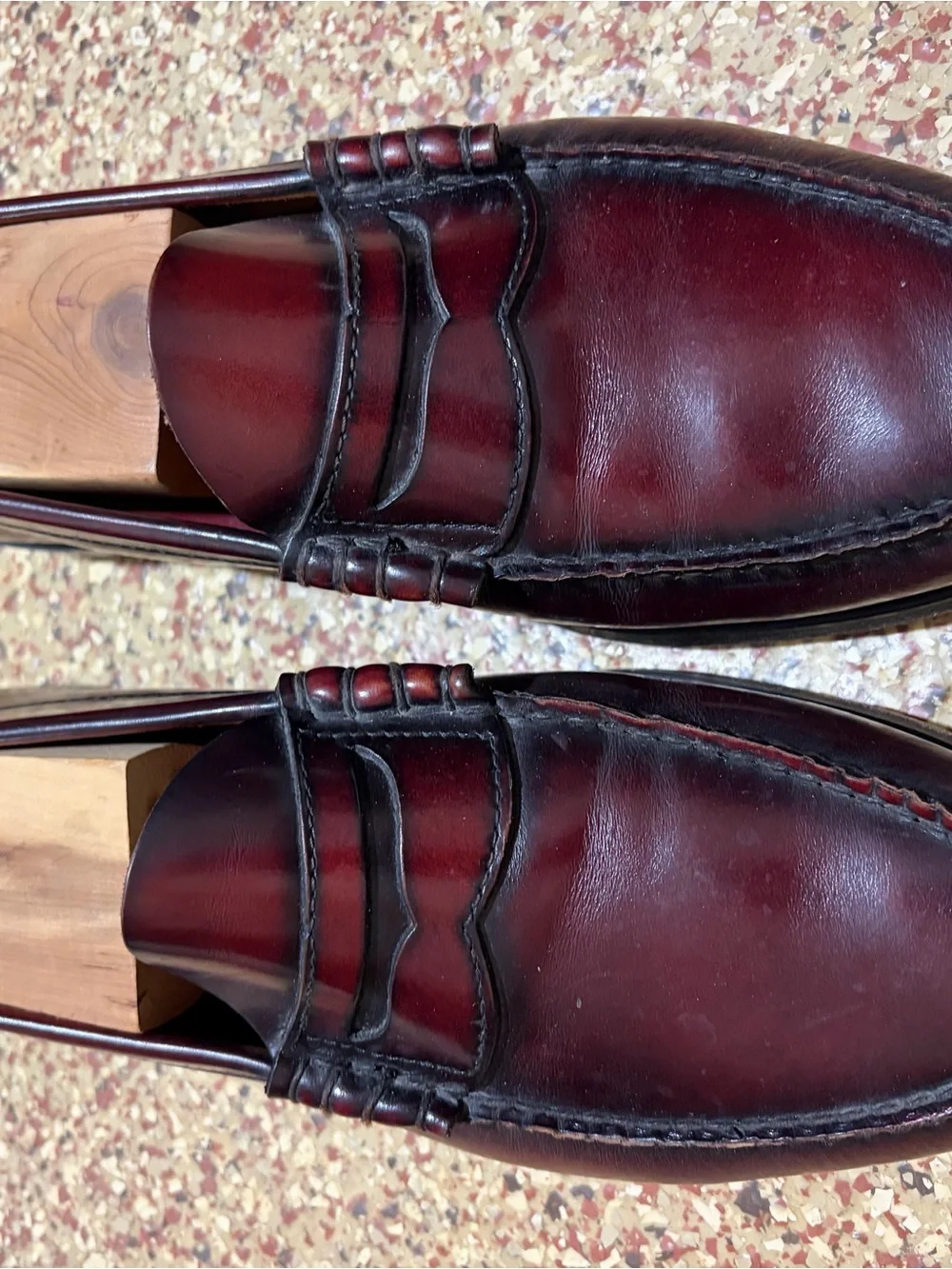 Classic Men's Penny Loafers in Burgundy